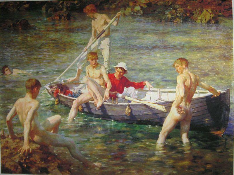 Ruby, gold and malachite, Henry Scott Tuke